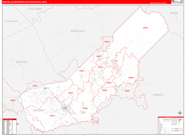 Madera Metro Area Wall Map