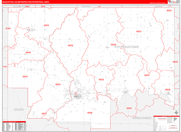 Manhattan Metro Area Wall Map