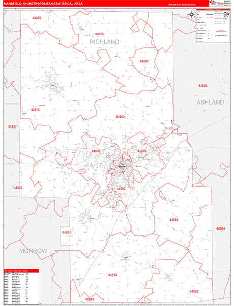 Mansfield Metro Area Wall Map