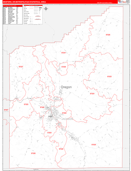 Medford Metro Area Wall Map