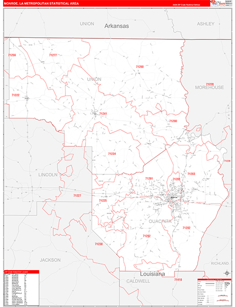 Monroe Metro Area Wall Map