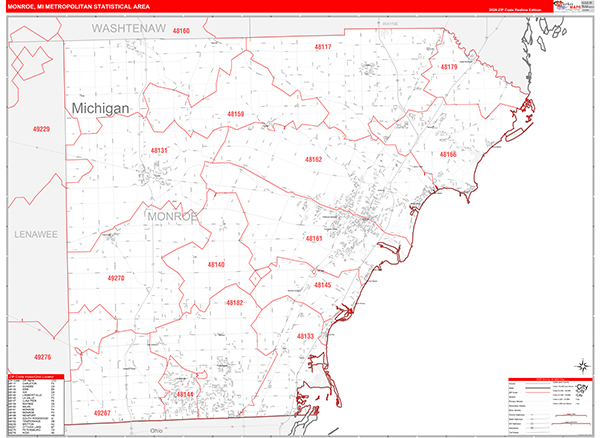 Monroe Metro Area Wall Map
