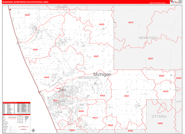 Muskegon Metro Area Wall Map