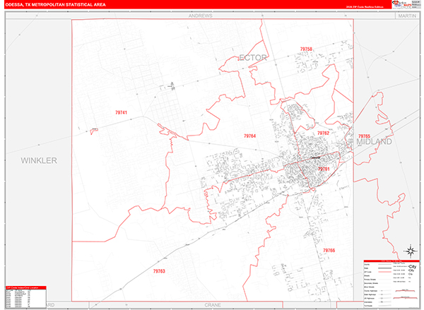 Odessa Metro Area Wall Map