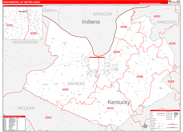 Owensboro Metro Area Wall Map