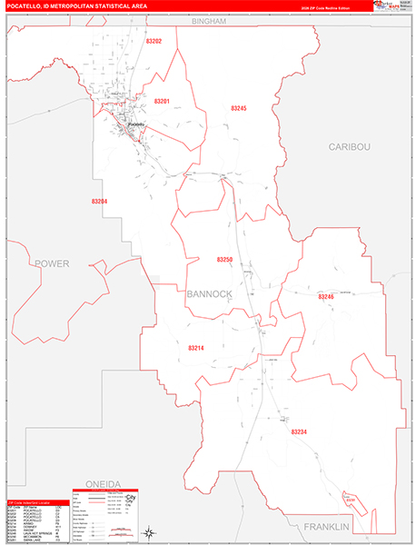 Pocatello Metro Area Wall Map