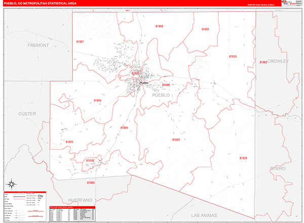 Pueblo Metro Area Wall Map