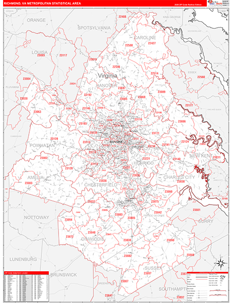 Richmond Metro Area Wall Map