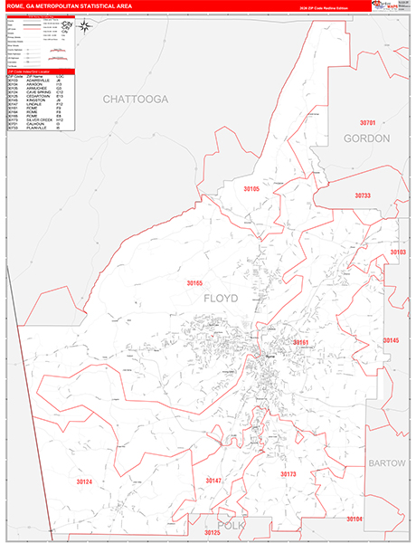 Rome Metro Area Wall Map