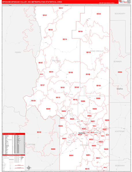 Maps of Spokane-Spokane Valley Metro Area Washington - marketmaps.com