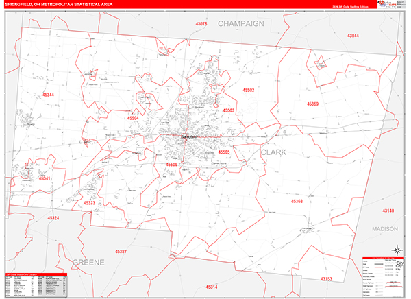 Springfield Metro Area Wall Map
