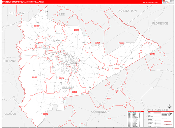 Sumter Metro Area Wall Map