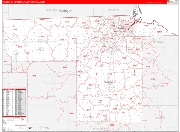 Toledo Metro Area Wall Map