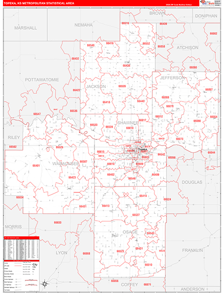 Topeka Metro Area Wall Map