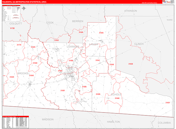 Valdosta Metro Area Wall Map