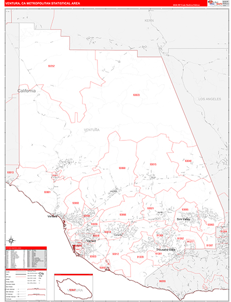 Ventura Metro Area Wall Map