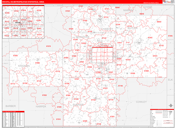 Wichita Metro Area Wall Map