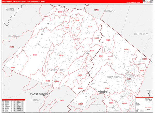 Winchester Metro Area Wall Map