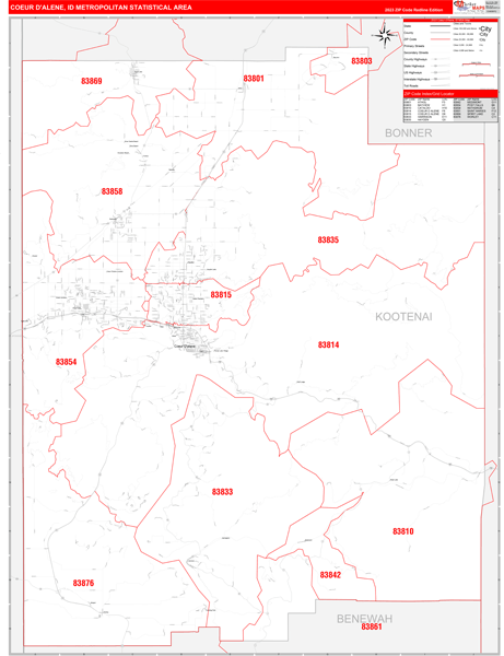 Maps of Coeur d'Alene Metro Area Idaho - marketmaps.com