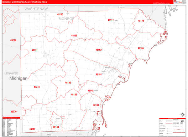 Monroe Metro Area Wall Map