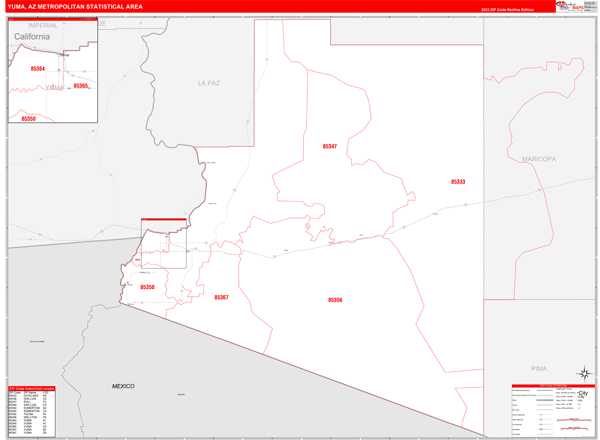 Yuma Metro Area Wall Map