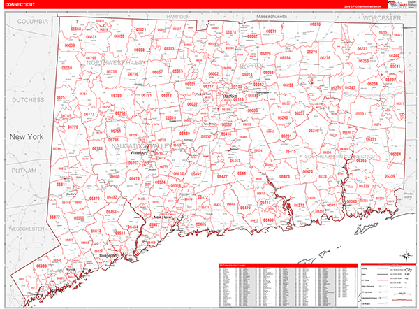 Connecticut Zip Code Map