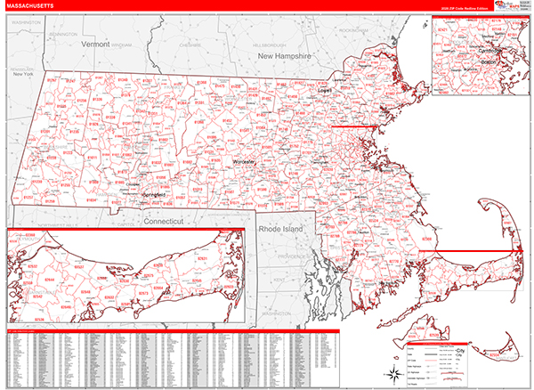 Massachusetts Zip Code Map