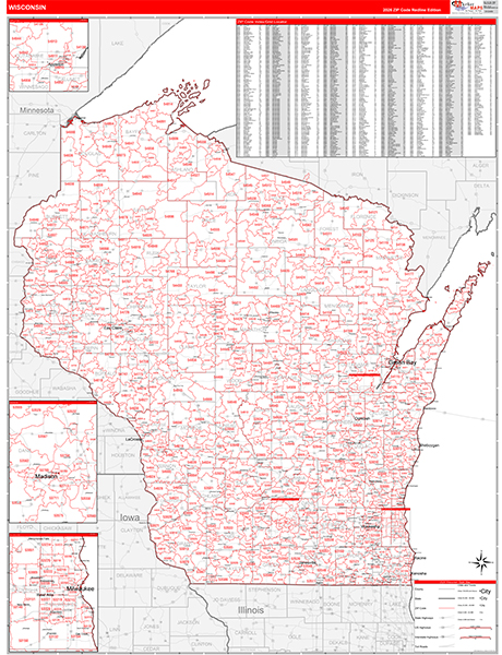 Wisconsin Zip Code Map