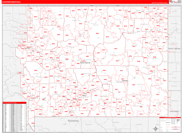 Montana Eastern  Wall Map