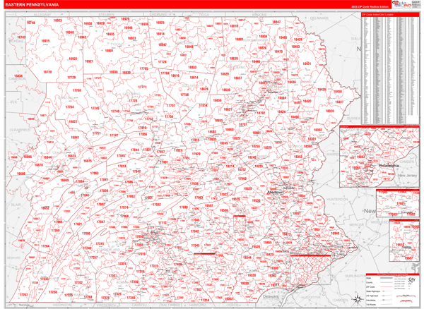 Allegany County, NY Wall Map Red Line Style