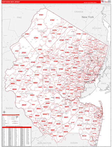 New Jersey Northern Sectional Map