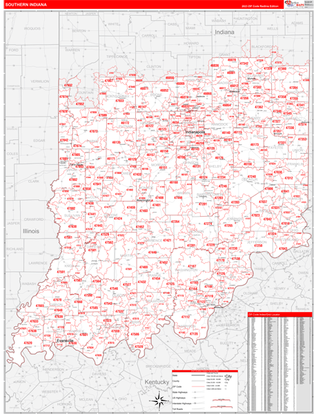 Indiana Southern  Wall Map