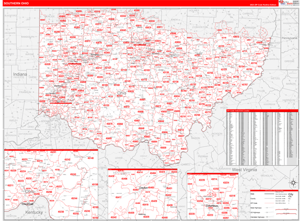 Southern Ohio Cities Map