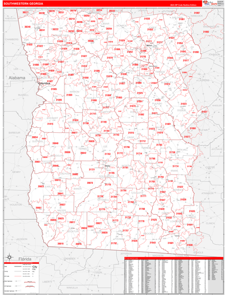 Georgia South Western  Wall Map